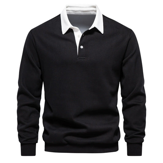 Men’s Autumn Long-Sleeve Polo Neck Sweatshirt