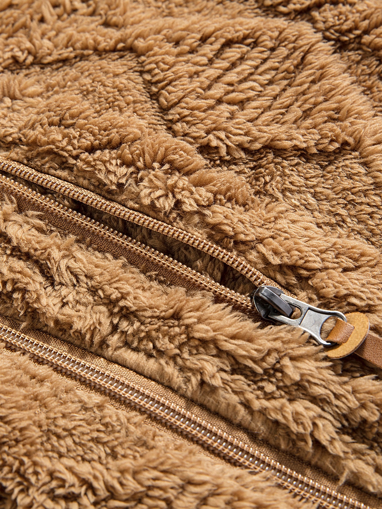 Geometric Jacquard Teddy Hoodie