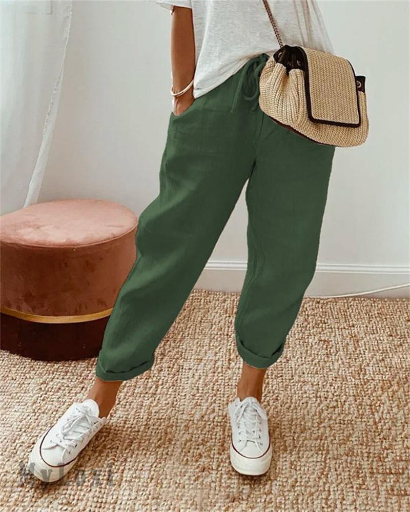 Lina Cotton-Linen Pants