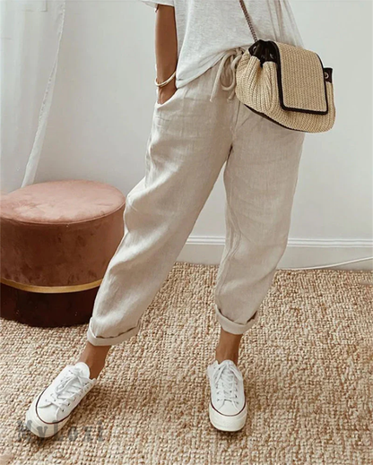 Lina Cotton-Linen Pants