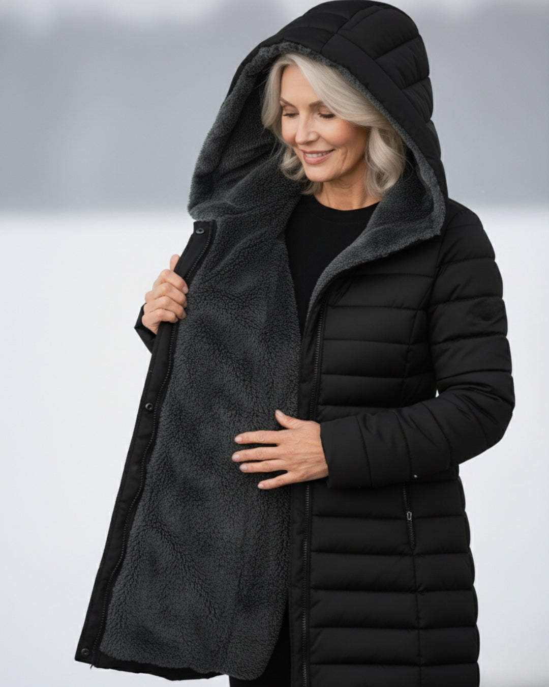 Calvera Fleece-Lined Puffer Coat