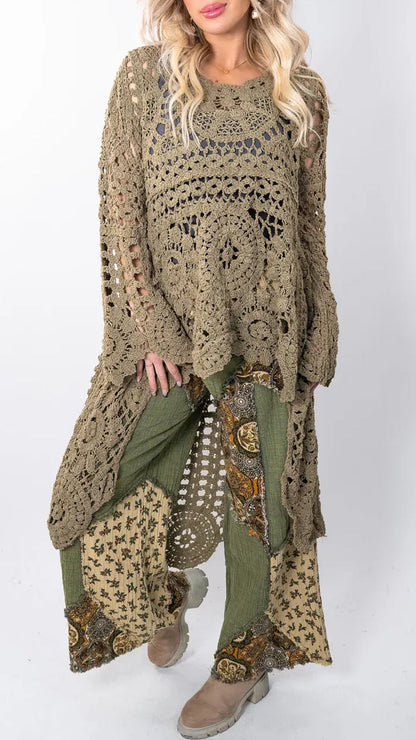 Relaxed Crochet Longline Top