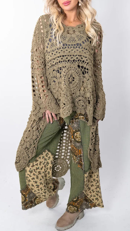 Relaxed Crochet Longline Top