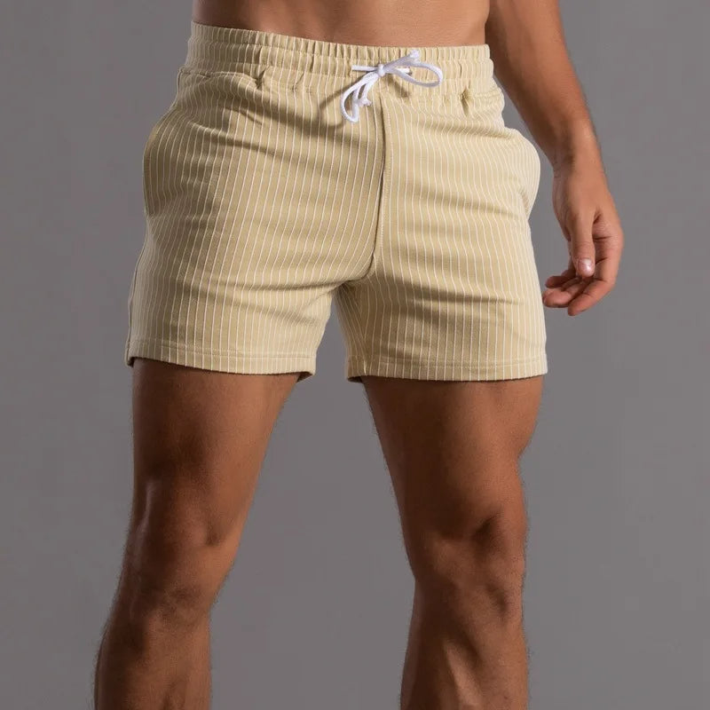cotton shorts with vertical stripes