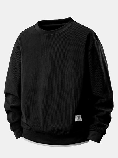 2 In 1 Crew Neck Stretch Corduroy Sweatshirt