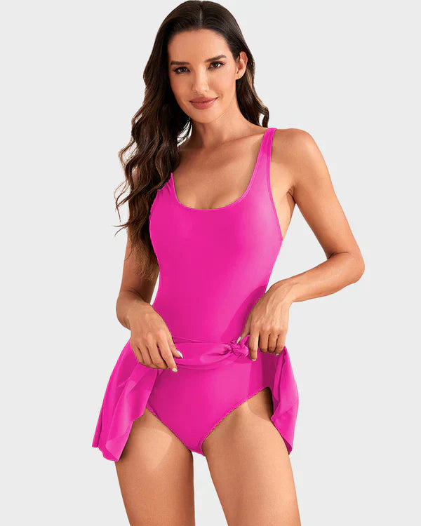 Women's One Piece Tummy Control Tie Knot Swimsuit