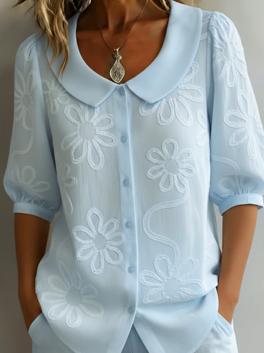 FLOREA LIGHT FLORAL ELEGANCE BLOUSE
