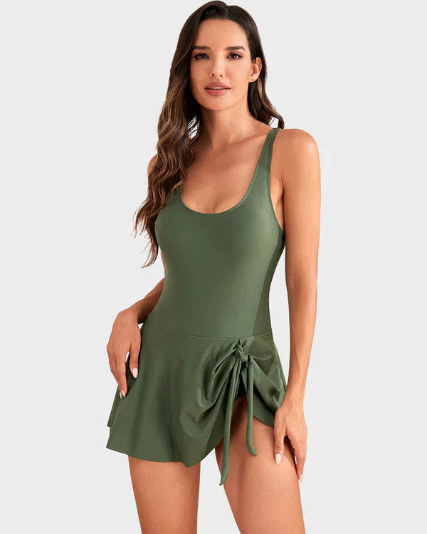 Women's One Piece Tummy Control Tie Knot Swimsuit