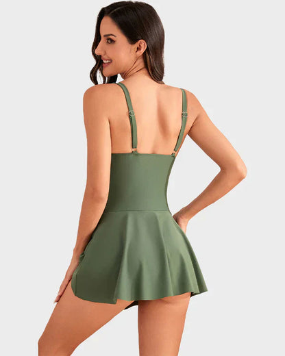 Women's One Piece Tummy Control Tie Knot Swimsuit