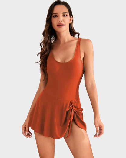 Women's One Piece Tummy Control Tie Knot Swimsuit