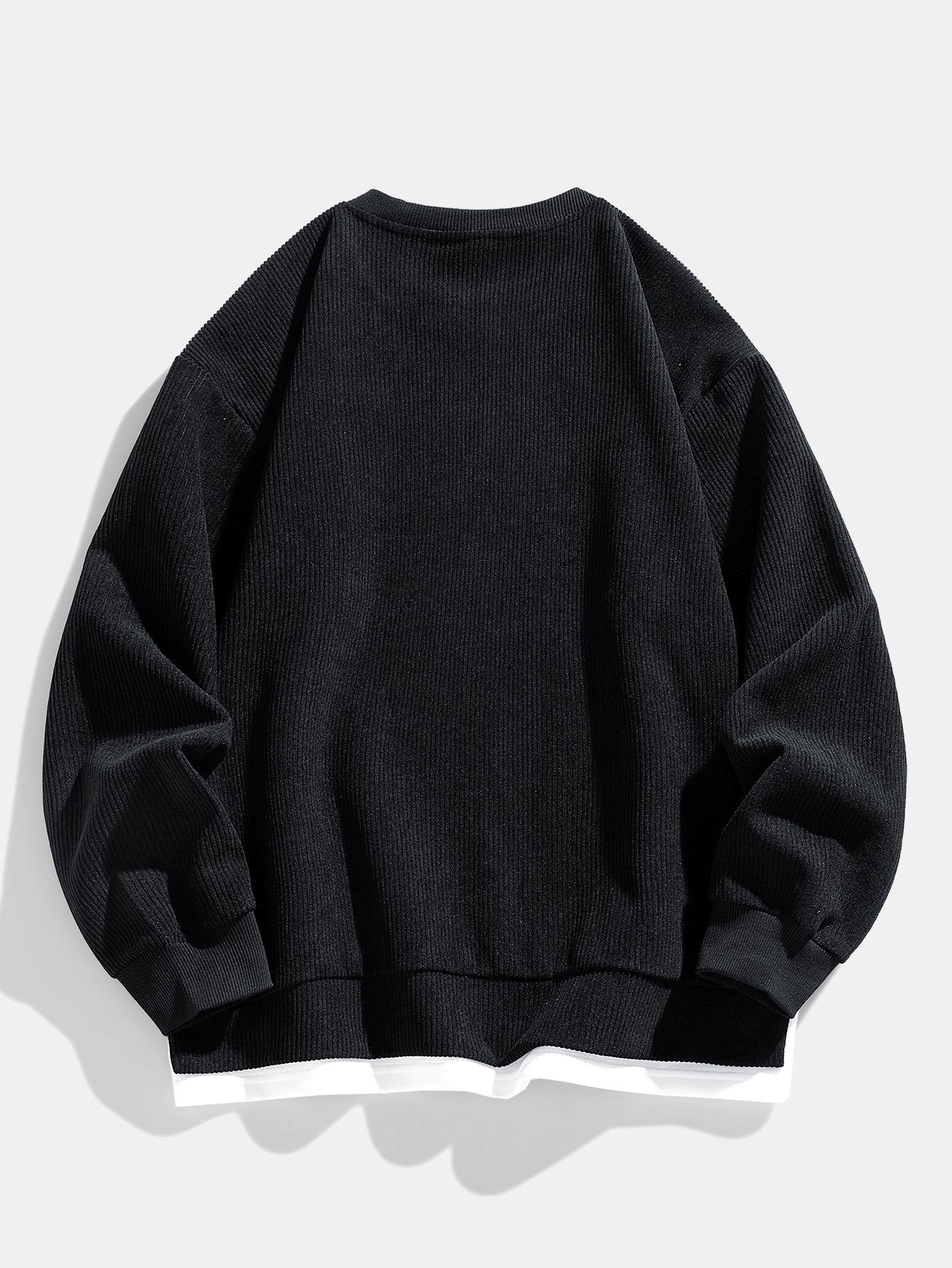 2 In 1 Crew Neck Stretch Corduroy Sweatshirt