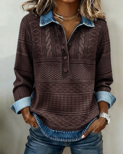 Elara Knit Half-Button Sweater