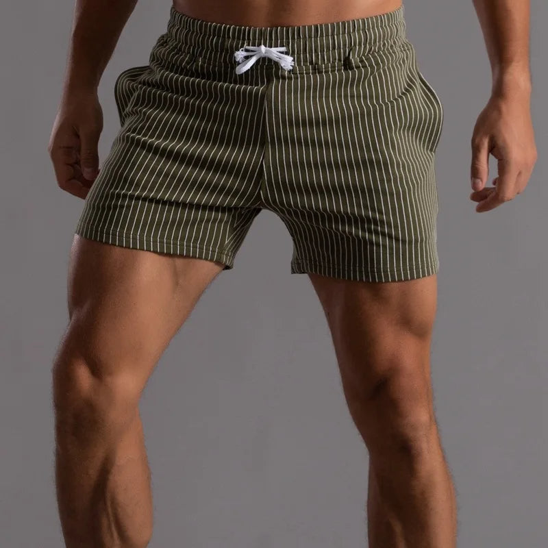cotton shorts with vertical stripes