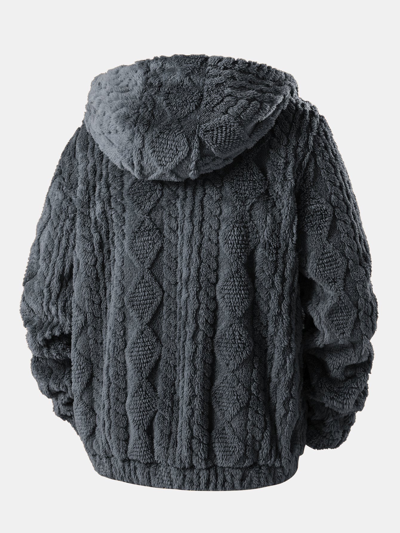 Geometric Jacquard Teddy Hoodie