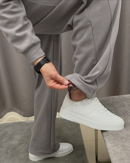 Premium Heavyweight Polo & Wide-Leg Pants