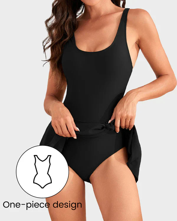 Women's One Piece Tummy Control Tie Knot Swimsuit