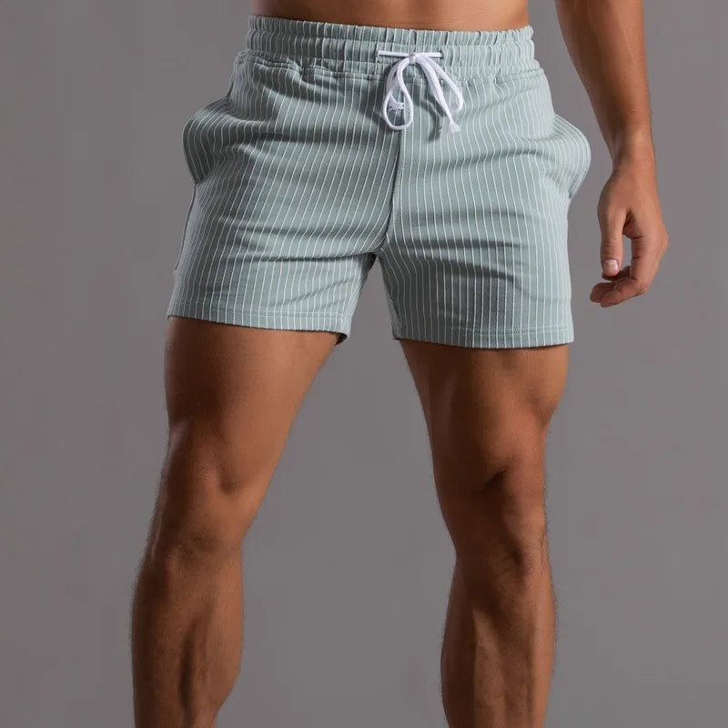 cotton shorts with vertical stripes