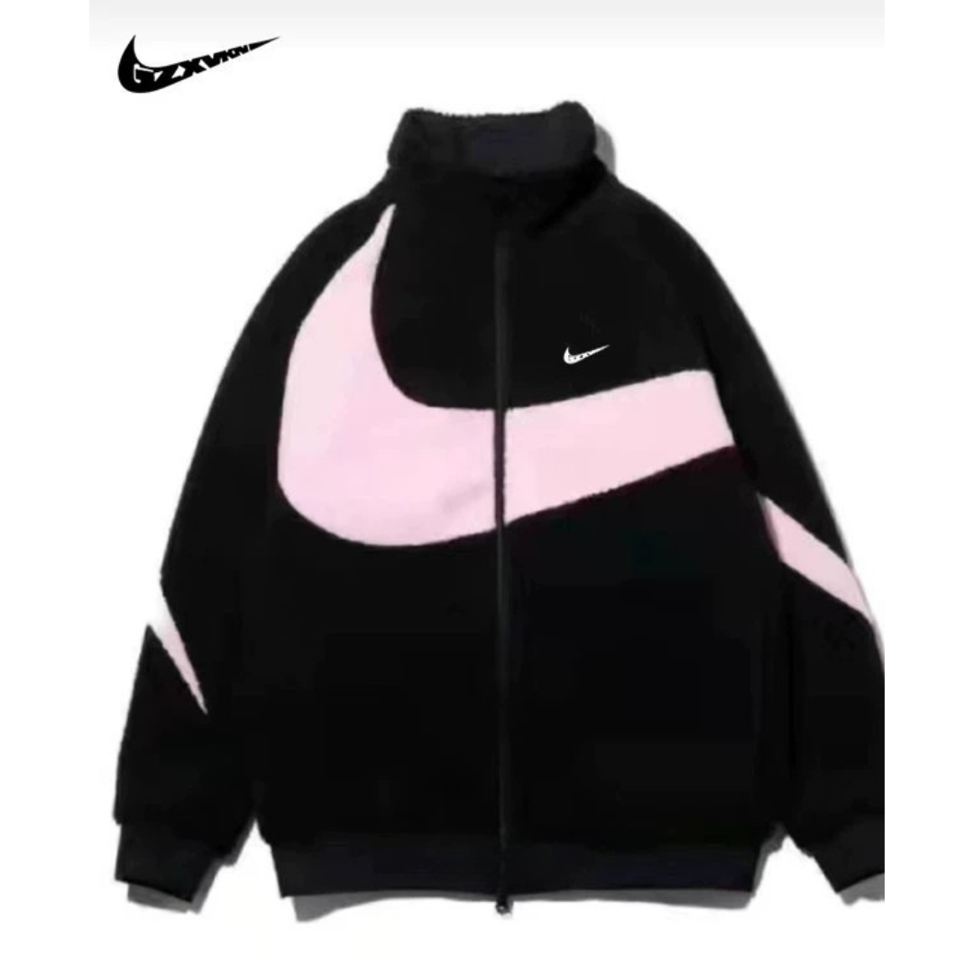 Reversible Winter Lamb Cotton Coat – Blocked Warm Fashion Jacket