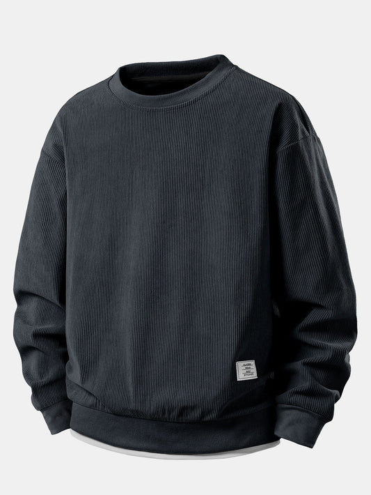 2 In 1 Crew Neck Stretch Corduroy Sweatshirt