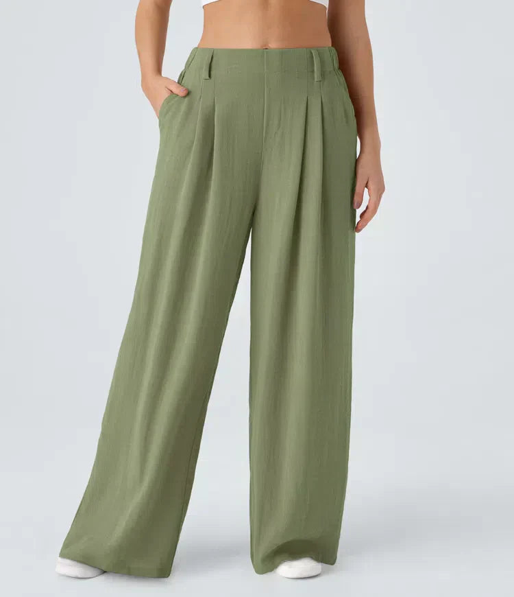 Casual Linen-Feel Pants