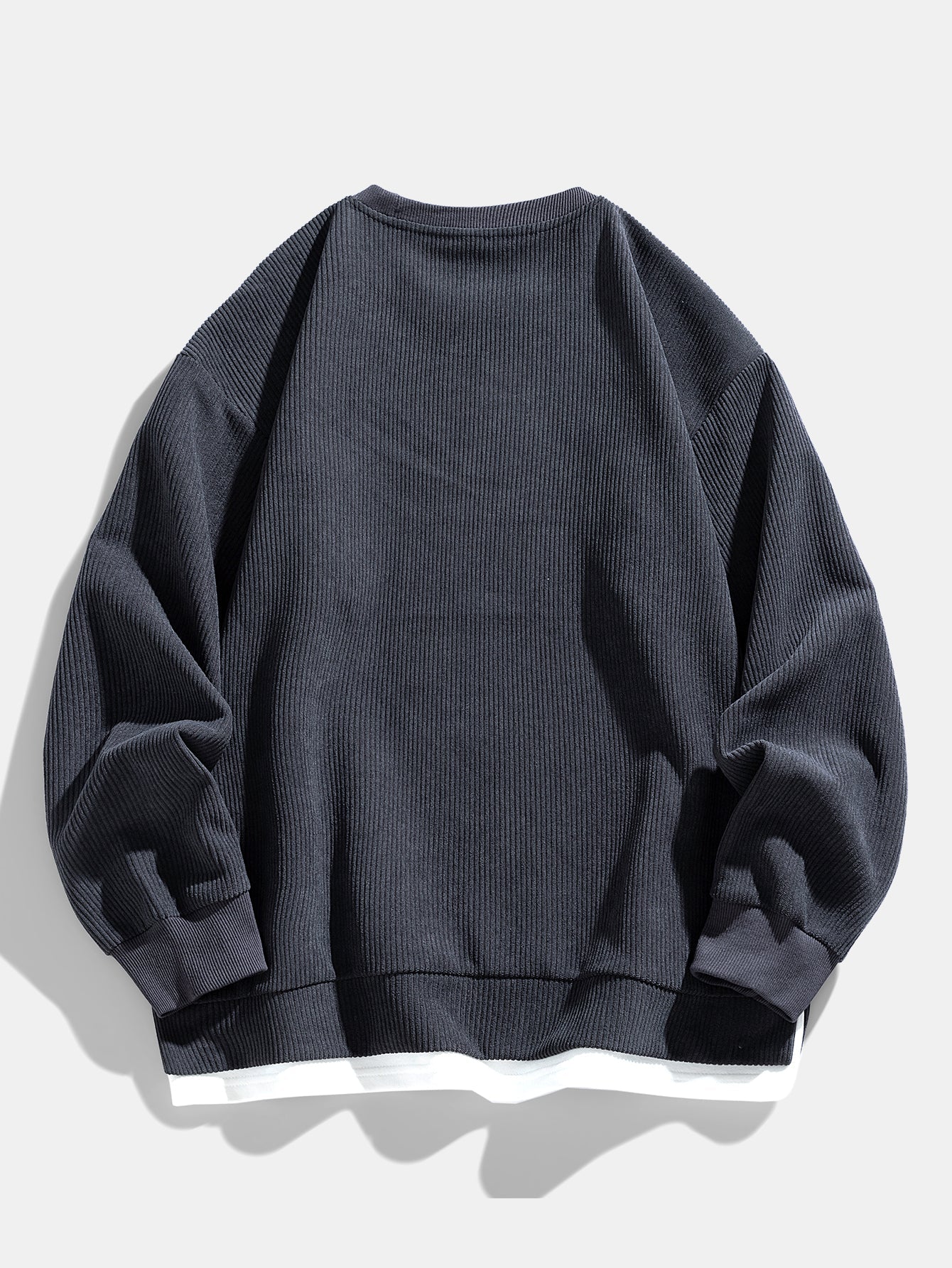 2 In 1 Crew Neck Stretch Corduroy Sweatshirt