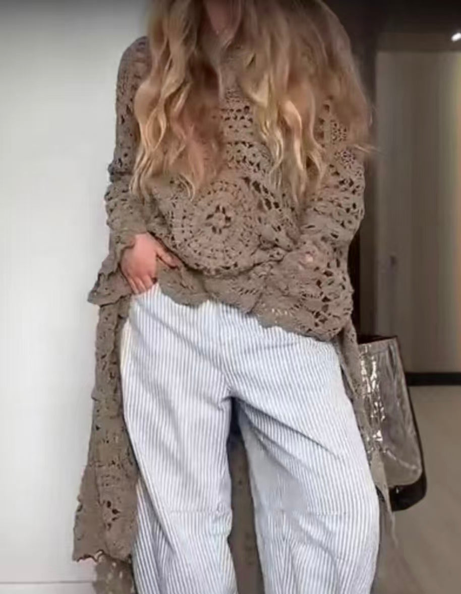 Relaxed Crochet Longline Top