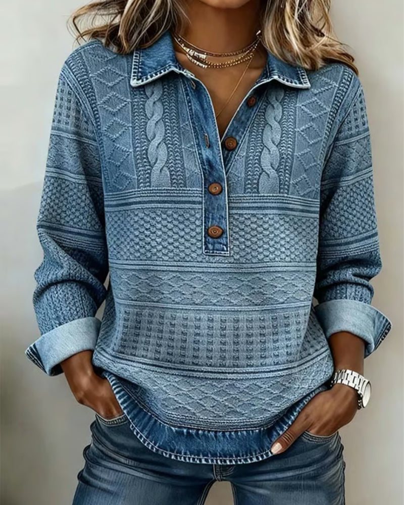 Elara Knit Half-Button Sweater