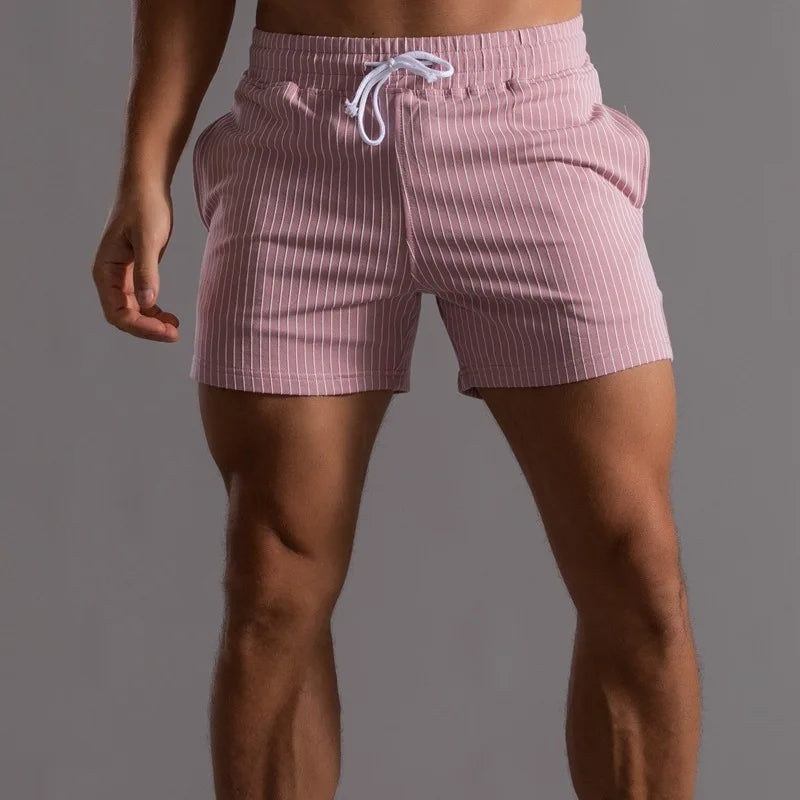 cotton shorts with vertical stripes
