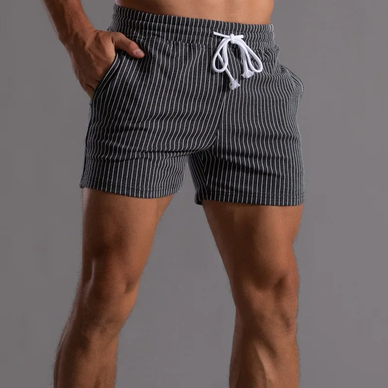 cotton shorts with vertical stripes