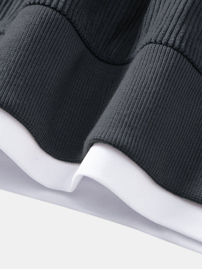 2 In 1 Crew Neck Stretch Corduroy Sweatshirt