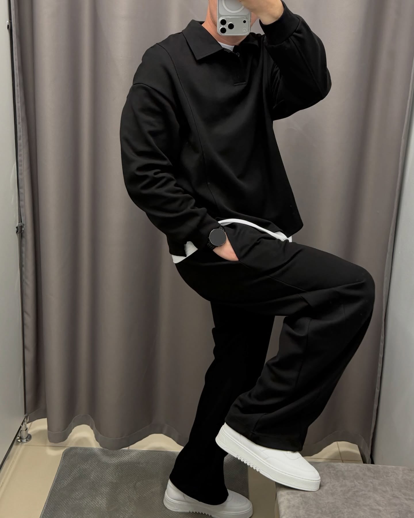 Premium Heavyweight Polo & Wide-Leg Pants