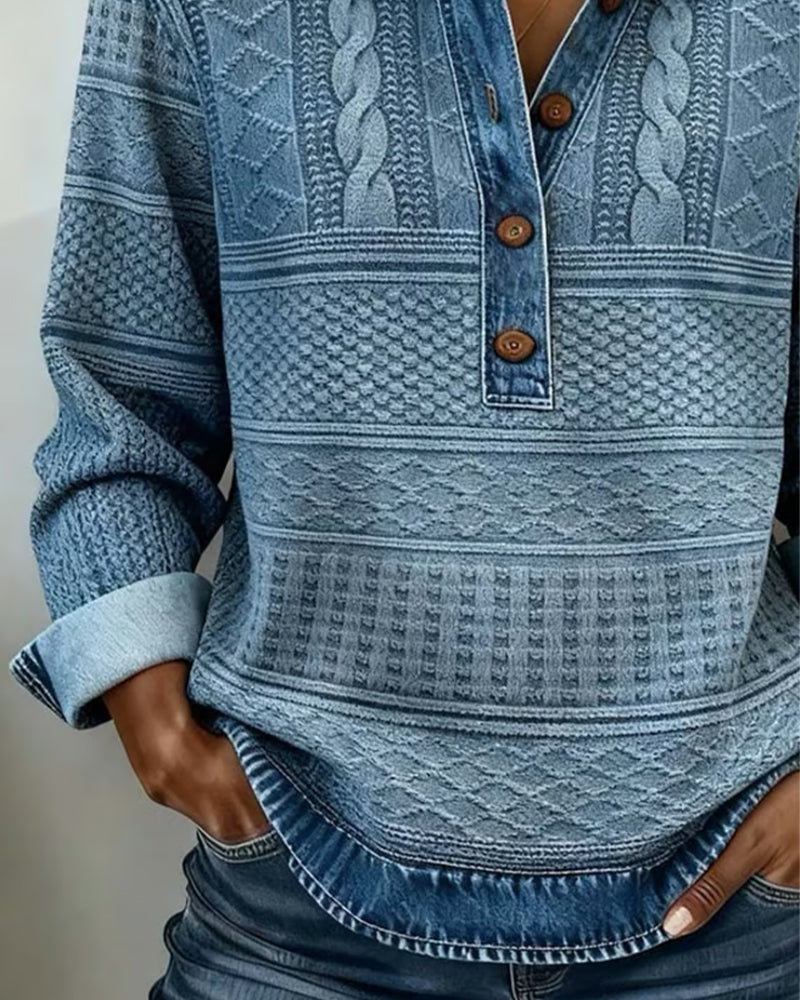 Elara Knit Half-Button Sweater