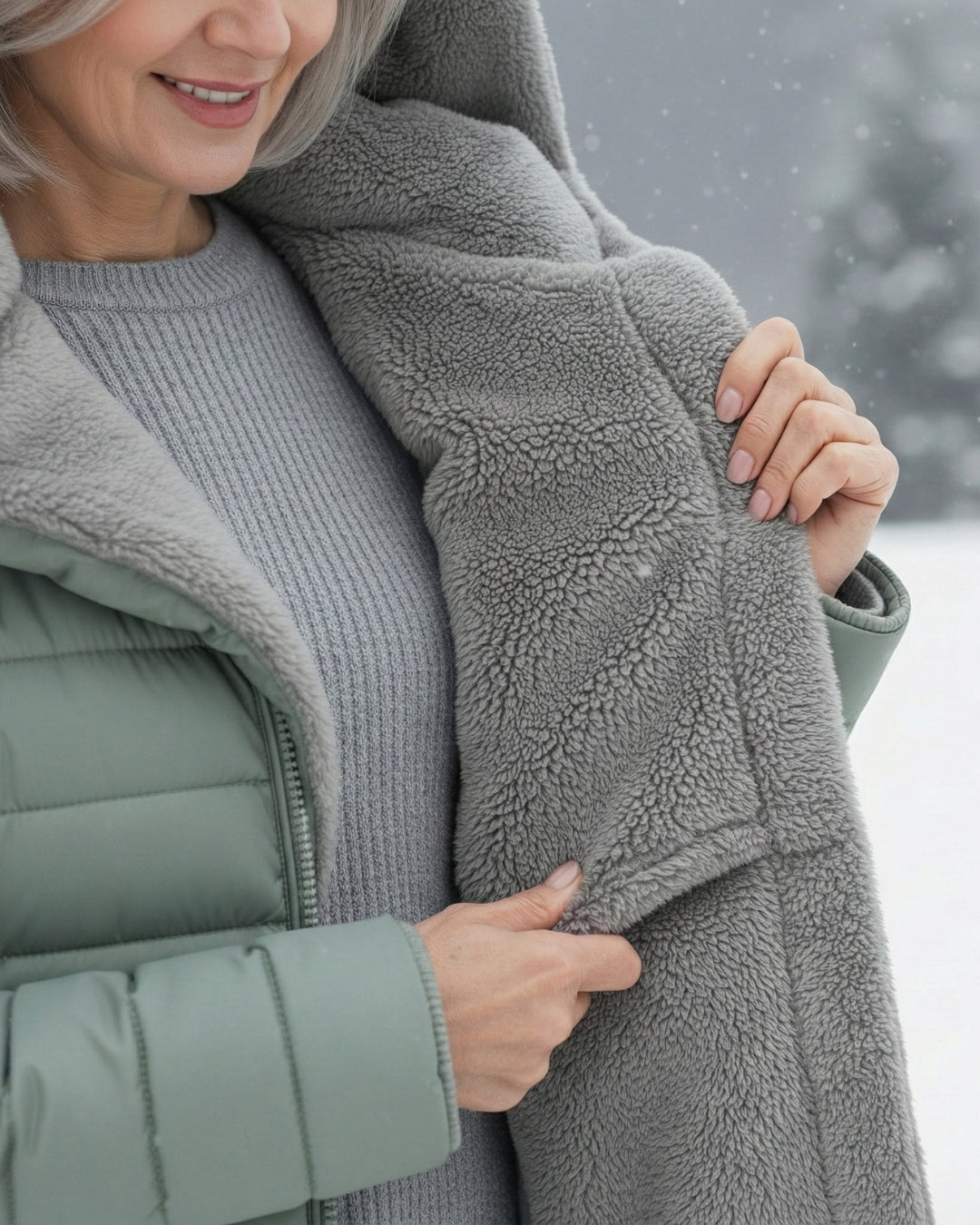 Calvera Fleece-Lined Puffer Coat