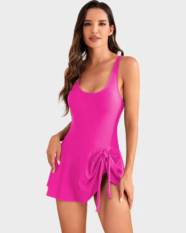 Women's One Piece Tummy Control Tie Knot Swimsuit