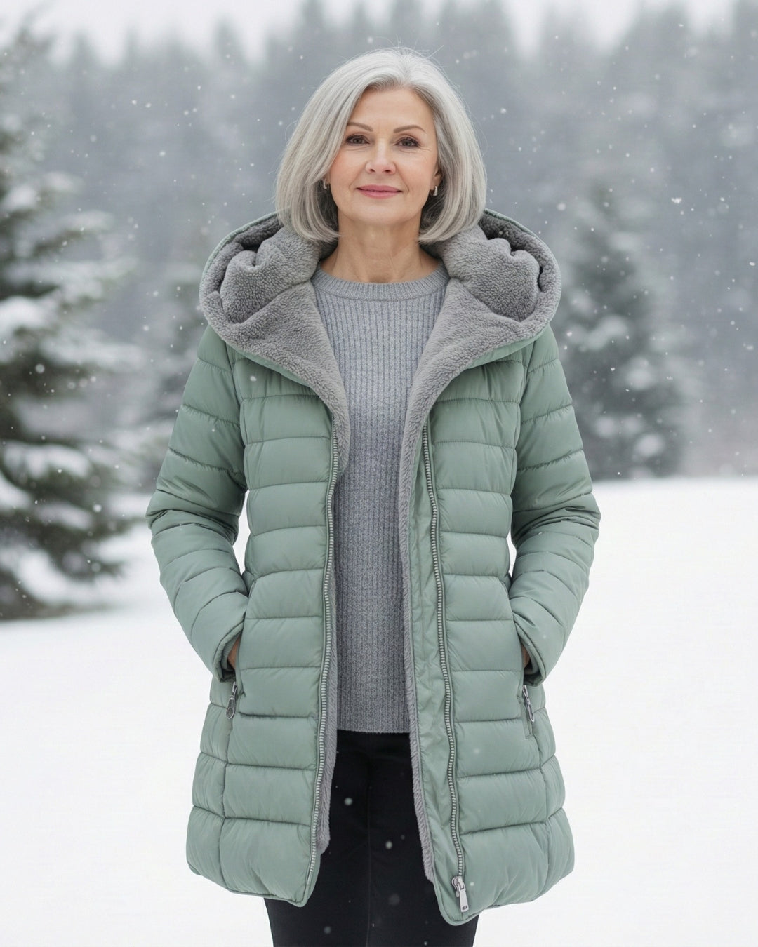 Calvera Fleece-Lined Puffer Coat