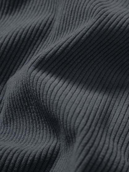 2 In 1 Crew Neck Stretch Corduroy Sweatshirt