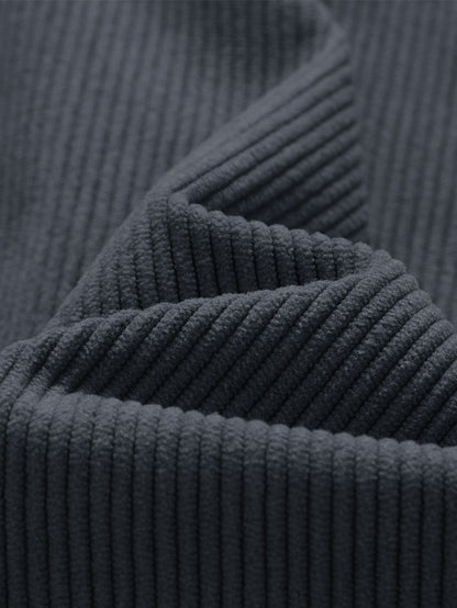 2 In 1 Crew Neck Stretch Corduroy Sweatshirt