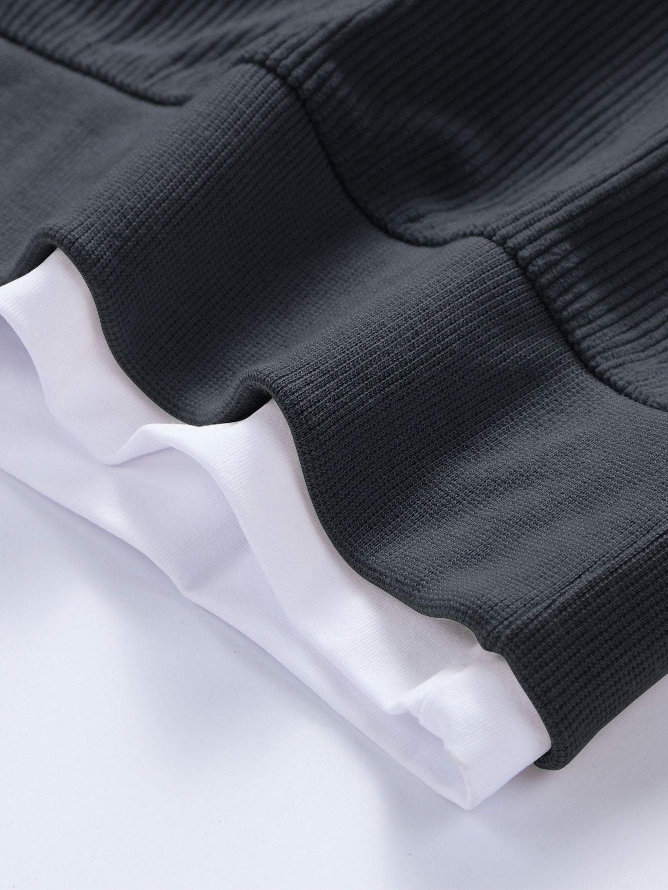 2 In 1 Crew Neck Stretch Corduroy Sweatshirt