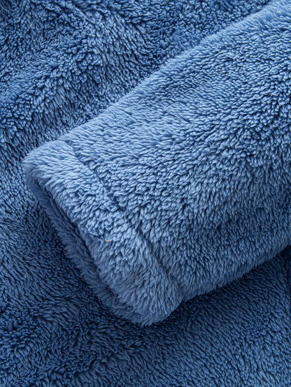 Contrast Teddy Hooded Shirt