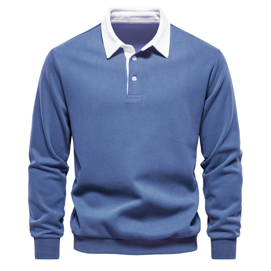 Men’s Autumn Long-Sleeve Polo Neck Sweatshirt