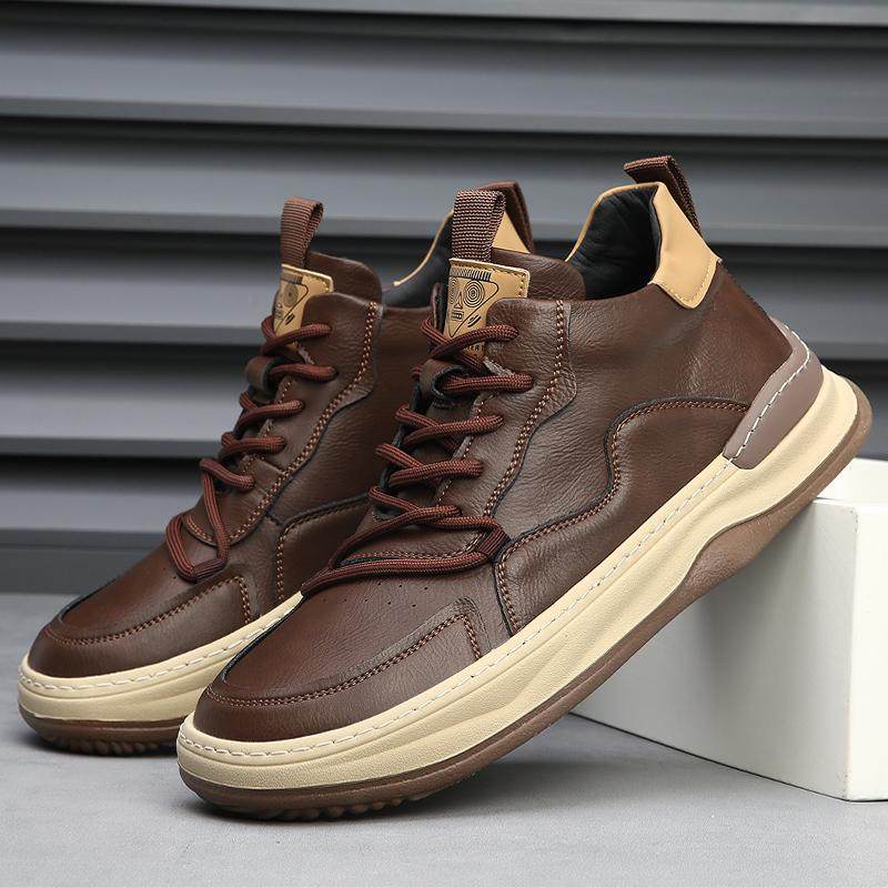 ZANETTI LEATHER TRAINERS