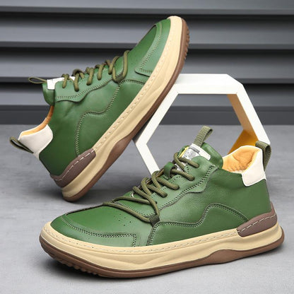 ZANETTI LEATHER TRAINERS