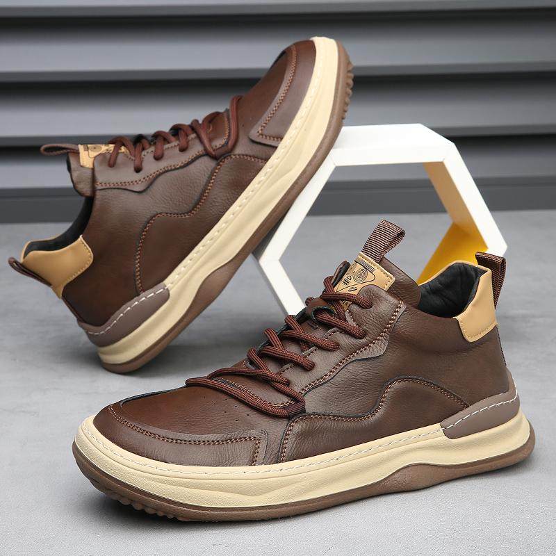 ZANETTI LEATHER TRAINERS