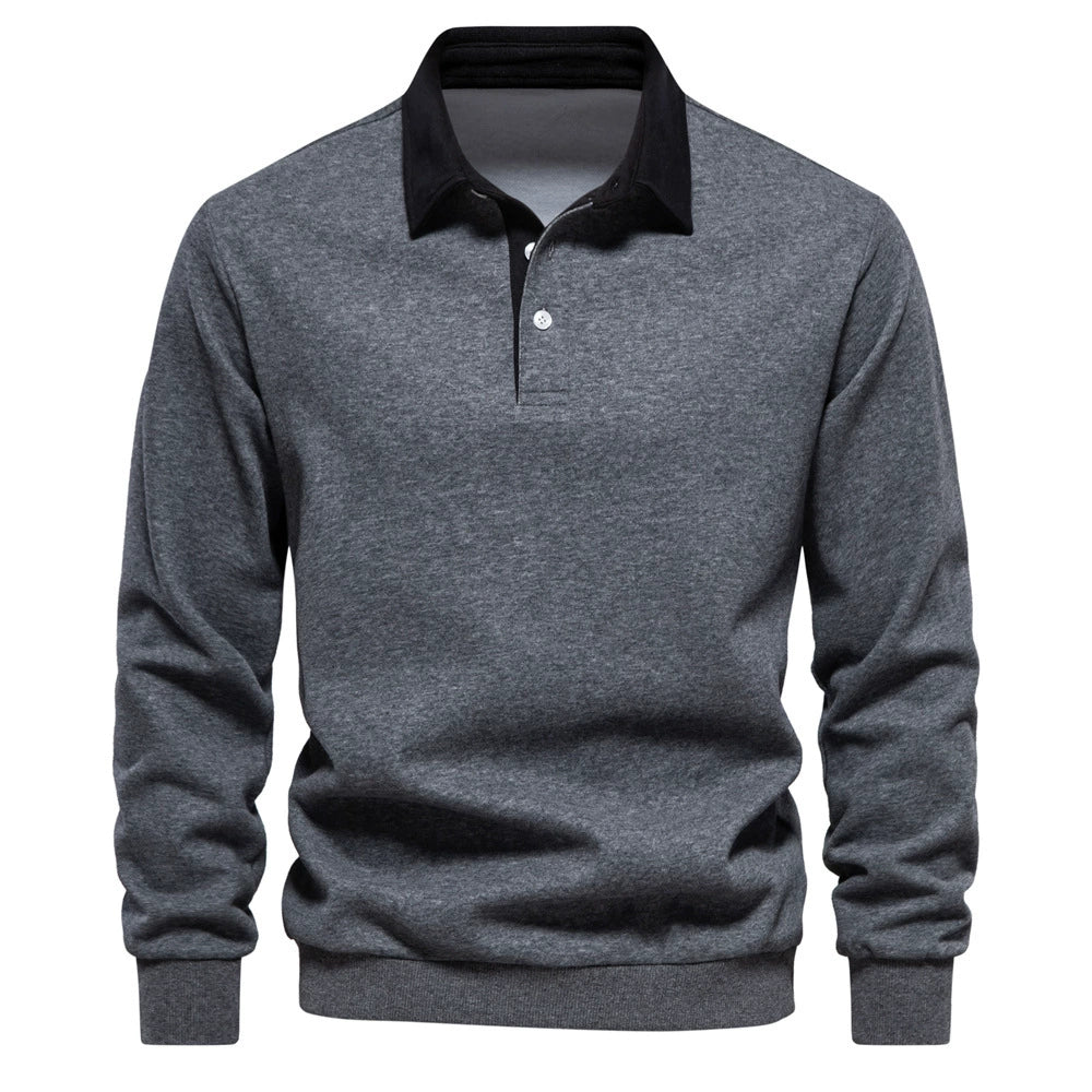 Men’s Autumn Long-Sleeve Polo Neck Sweatshirt