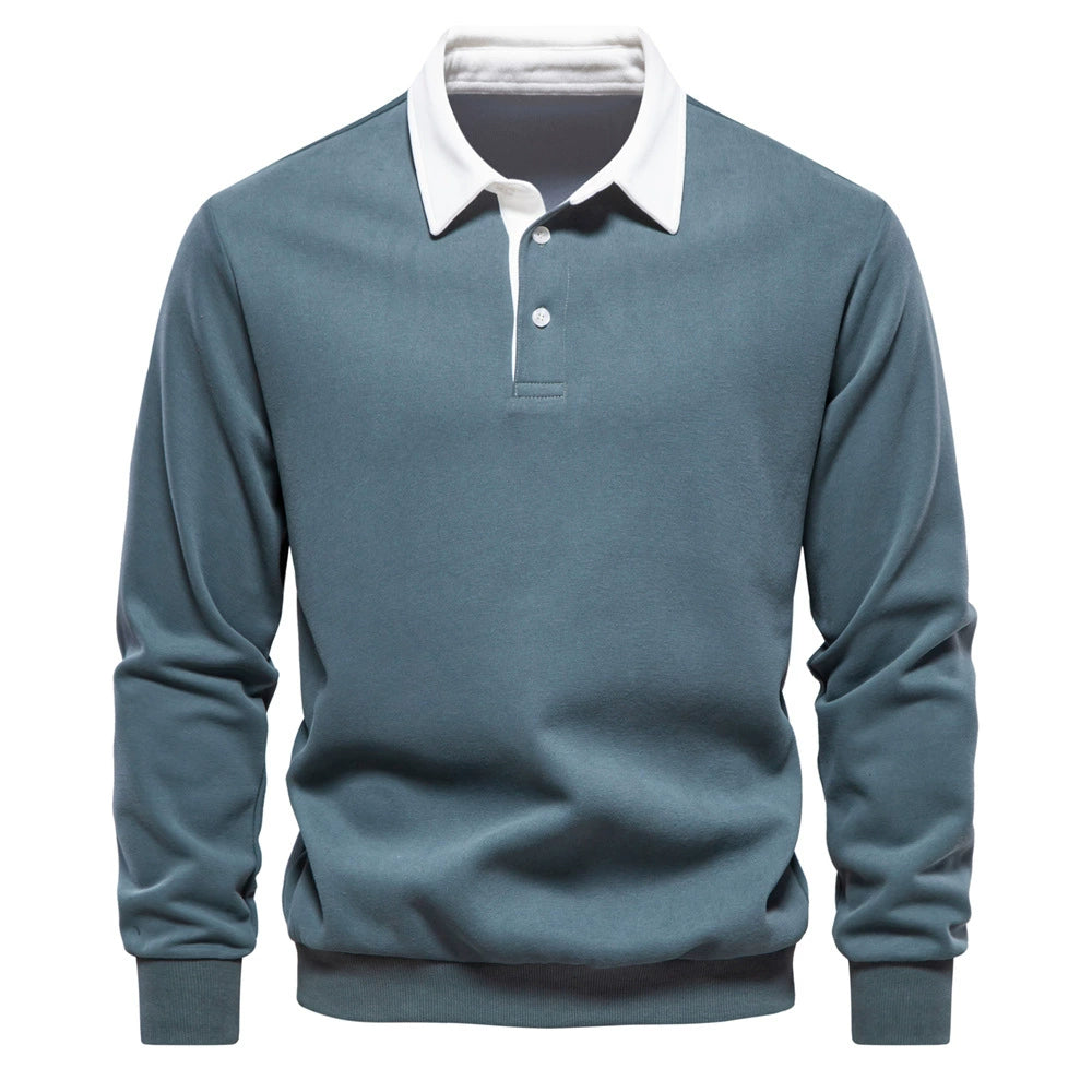 Men’s Autumn Long-Sleeve Polo Neck Sweatshirt