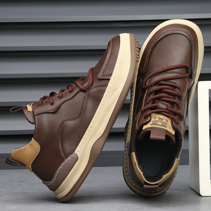 ZANETTI LEATHER TRAINERS