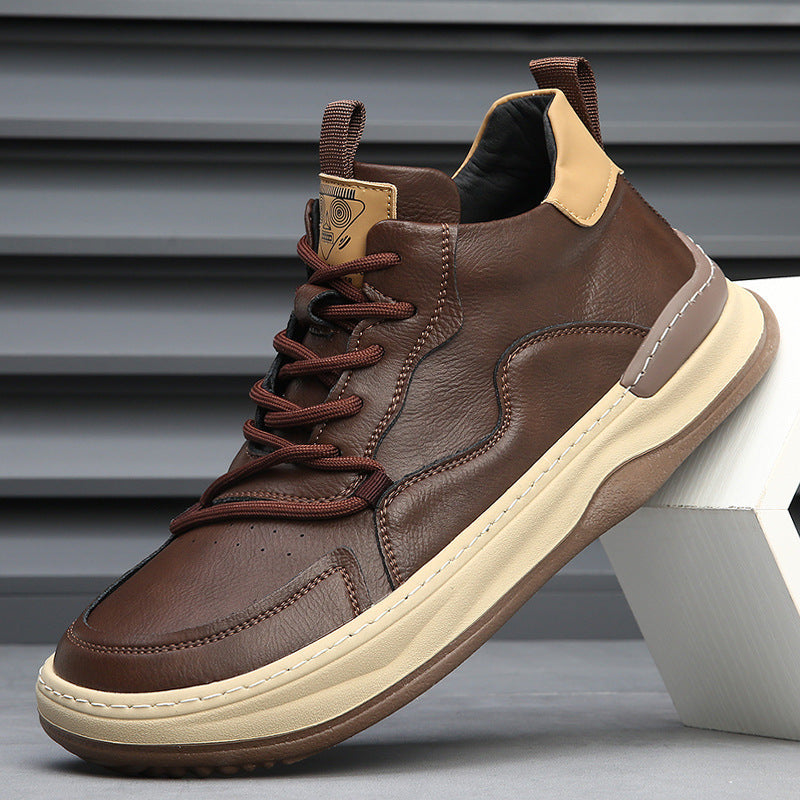 ZANETTI LEATHER TRAINERS
