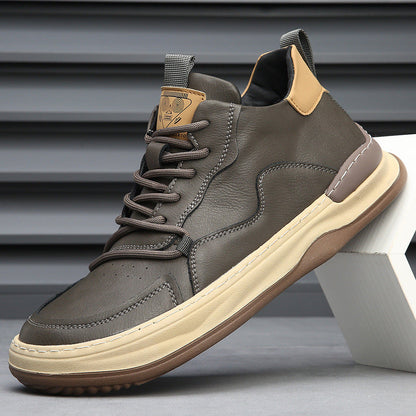 ZANETTI LEATHER TRAINERS