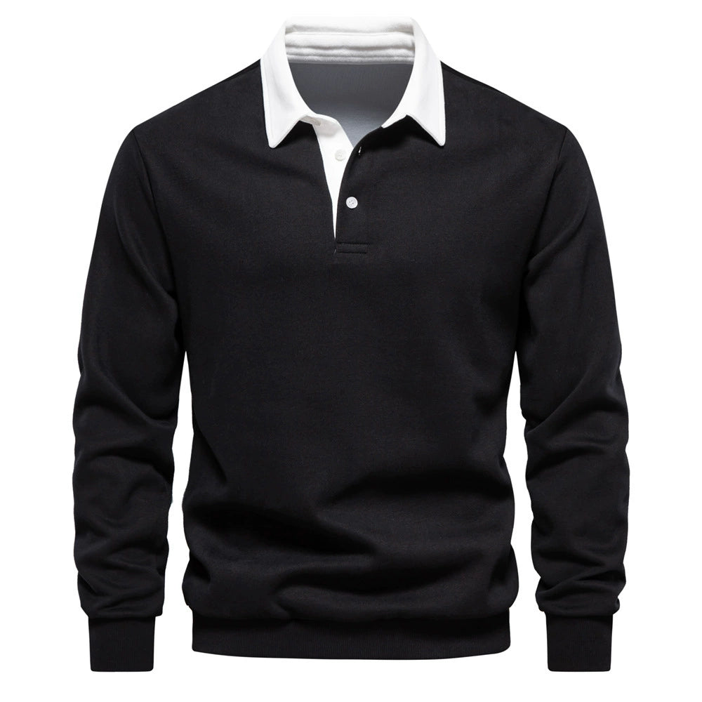 Men’s Autumn Long-Sleeve Polo Neck Sweatshirt