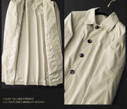 VALENZO KOREAN-STYLE MID-LENGTH TRENCH COAT